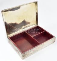 Ezüst (Ag) fabetétes doboz, jelzett, 15x20x5 cm, bruttó: 449g