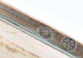 Ezüst (Ag) fabetétes doboz, jelzett, 15x20x5 cm, bruttó: 449g