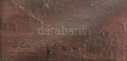 Olvashatatlan jelzéssel: Női akt . Olaj, vászon, sérült. Sérült keretben, 50x40 cm