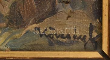 Kövesdy Géza (1887-1950):Tájkép házakkal. Olaj, vászon, kopott keretben, 50x40 cm