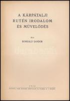 Bonkáló Sándor: A kárpátalji rutén irodalom és művelődés. Felvidéki Tudományos Társaság kiadványai 1...