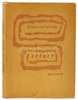 Pákolitz István: Szüret. A szerző, Pákolitz István (1919-1996) József Attila-díjas magyar író, költő által dedikált. Bp., 1958, Magvető. Kiadói kartonált papírkötés, kiadói kissé sérült papír védőborítóban, néhány kevés lap szélén apró folttal.