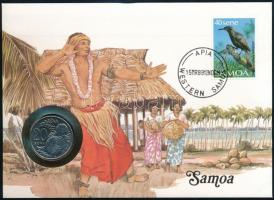 Samoa 1988. 20s, felbélyegzett borítékban, bélyegzéssel, német nyelvű leírással T:1 Samoa 1988. 20 Sene in envelope with stamp and cancellation, with German description C:UNC