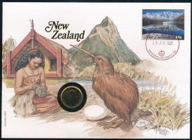 Új-Zéland 2000. 5c, felbélyegzett borítékban, bélyegzéssel, német nyelvű leírással T:1  New Zealand 2000. 5 Cents in envelope with stamp and cancellation, with German description C:UNC