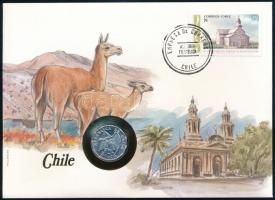 Chile 1979. 10c Al felbélyegzett borítékban, bélyegzéssel, német nyelvű leírással T:1 Chile 1970. 10 Centavos Al in envelope with stamp, cancellation and a prospectus in german C:UNC patina