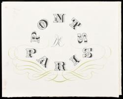 Georges Visat: Ponts de Paris. Párizs hídjai. Rézkarc, 17x22 cm + kísérő szöveg 4 oldalon
