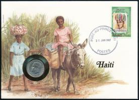 Haiti 1975. 10c felbélyegzett borítékban, bélyegzéssel, német nyelvű leírással T:1 Haiti 1975. 10 Centimes in envelope with stamp and cancellation, with German description C:UNC