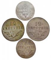 Vegyes: 1795B 6kr Ag + 12kr Ag + Ausztria 1795A 6kr Ag + 12kr Ag T:2-,3 Mixed: Hungary 1795B 6 Kreuzer + 12 Kreuzer + Austria 1795A 6 Kreuzer Ag + 12 Kreuzer Ag C:VF,F