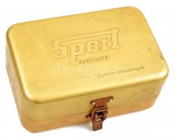 Sport Presso retró kávéfőzőkészlet (Lemezárugyár), eredeti fém dobozában, 14x9x5,5 cm