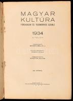 1934 Magyar Kultúra társadalmi és tudományos folyóirat 12 db száma, XXI. évf. 13-24. sz. (II. fél év...