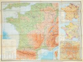 1978 Franciaország térképe, 1:1 750 000, 87×68 cm