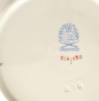 Herendi Viktória mintás 6db süteményes tányér, kézzel festett porcelán, jelzett, kopásnyomokkal, 3 d...