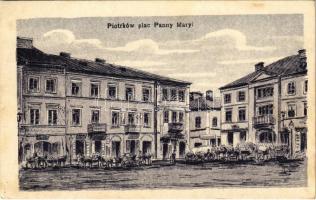 1915 Piotrków, Piotrków Trybunalski; Plac Panny Maryi / square, market (EK)