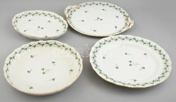 Herendi petrezselyem mintás hiányos étkészlet. 1 db fűszertartó, 1 db szószos, 6 db süteményes, 6 db...