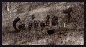 Szívós János (1947-2021): Kecskeméti tanya. Szén, karton, jelzett, a hátoldalán autográf felirattal,...