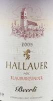 2005 Schaffhausen Hallauer Brauburgunder vörösbor bontatlan palack