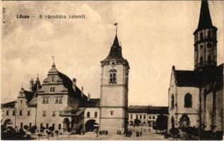 Lőcse, Levoca; A városháza keletről. Braun Fülöp kiadása / town hall