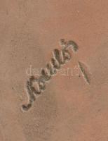 Komlós: Mexikói táncosnő. Színes mázakkal festett kerámia. Apró lepattanás az alján. Jelzett. m: 27 ...