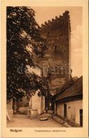 Medgyes, Mediasch, Medias; Templombástya, vallatótorony. Wendler Ferenc kiadása / street view, tower