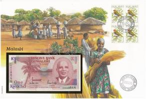 Malawi 1992. 1K felbélyegzett borítékban, bélyegzéssel T:I Malawi 1992. 1 Kwacha in envelope with stamp and cancellation C:UNC
