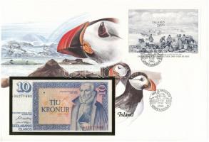 Izland 1961. 10K borítékon grönlandi bélyeggel, bélyegzéssel T:I Iceland 1961. 10 Kronur in envelope with Greenlandic stamp and cancellation C:UNC