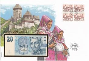 Csehország 1994. 20K felbélyegzett borítékban, bélyegzéssel T:I Czech Republic 1994. 20 Korun in envelope with stamp and cancellation C:UNC