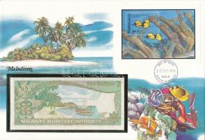 Maldív-szigetek 1983. 2R felbélyegzett borítékban, bélyegzéssel T:I Maldives 1983. 2 Rufiyaa in envelope with stamp and cancellation C:UNC