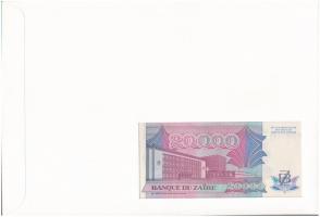 Zaire 1991. 20.000Z felbélyegzett borítékban, bélyegzéssel T:I Zaire 1991. 20.000 Zaires in envelope...