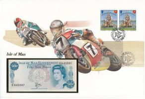 Man-sziget 1979. 50p felbélyegzett borítékban, bélyegzéssel T:I  Isle of Man 1979. 50 Pence in envelope with stamp and cancellation C:UNC