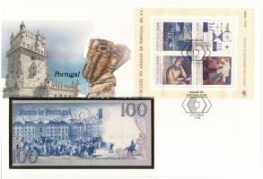 Portugália 1984. 100E felbélyegzett borítékban, bélyegzéssel T:I Portugal 1984. 100 Esucodos in envelope with stamp and cancellation C:UNC