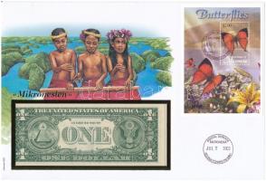 Mikronéziai Szövetségi Államok 2003. 1$ felbélyegzett borítékban, bélyegzéssel T:I Federated States of Micronesia 2003. 1 Dollar in envelope with stamp and cancellation C:UNC