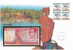 Gambia 1991-1995. 5D felbélyegzett borítékban, bélyegzéssel T:1 Gambia 1991-1995. 5 Dalasis in envelope with stamp and cancellation C:UNC