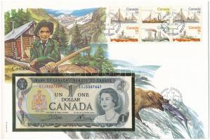 Kanada 1973. 1$ felbélyegzett borítékban, bélyegzéssel T:I Canada 1973. 1$ Dollars in envelope with stamp and cancellation C:UNC