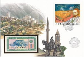 Albánia 1976. 1L felbélyegzett borítékban, bélyegzéssel T:I Albania 1976. 1 Lek in envelope with stamp and cancellation C:UNC