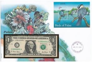 Palau 2001. 1$ felbélyegzett borítékban, bélyegzéssel T:I Palau 2001. 1 Dollars in envelope with stamp and cancellation C:UNC