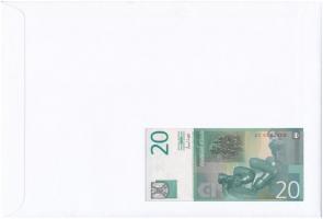 Szerbia 2000. 20D felbélyegzett borítékban, bélyegzéssel T:1 
Serbia 2000. 20 Dinara in envelope wi...