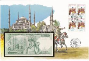 Törökország 1970. 10.000L felbélyegzett borítékban, bélyegzéssel T:I  Turkey 1970. 10.000 Lira in envelope with stamp and cancellation C:UNC