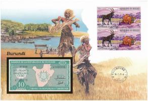 Burundi 1991. 10Fr felbélyegzett borítékban, bélyegzéssel T:I Burundi 1991. 10 Francs in envelope wi...