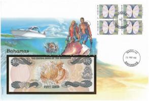 Bahamák 1984. 50c felbélyegzett borítékban, bélyegzéssel T:I Bahamas 1984. 50 Cents in envelope with stamp and cancellation C:UNC