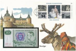 Svédország 1987. 10K borítékban, alkalmi bélyeggel és bélyegzéssel T:I Sweden 1987. 10 Kronor in envelope with stamps and cancellations C:UNC