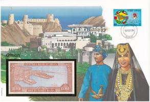 Omán 1992. 100B, felbélyegzett borítékban, bélyegzéssel T:I Oman 1992. 100 Baisa in envelope with stamp and cancellation C:UNC