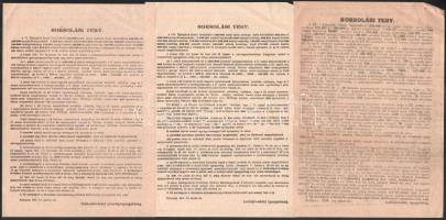 1947 Újjáépítési állami sorsjáték játékterve 3 db reklám nyomtatvány