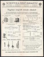 cca 1910 Scholotta Ernő permetezőgépesk képes árjegyzéke, nyomtatvány.