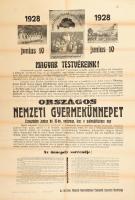 1928 Országos Nemzeti Gyermekünnep képes irredenta plakát 60x90 cm