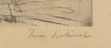 Iván Szilárd (1912-1988): Pákász. Rézkarc, papír, jelzett, üvegezett keretben, 16x23 cm