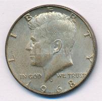 Amerikai Egyesült Államok 1968D 1/2$ Ag "Kennedy" T:2 patina  USA 1968D 1/2 Dollar Ag "Kennedy" C:XF patina Krause KM#202a