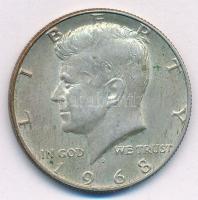 Amerikai Egyesült Államok 1968D 1/2$ Ag Kennedy T:2 patina  USA 1968D 1/2 Dollar Ag Kennedy C:XF patina Krause KM#202a