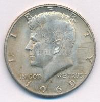 Amerikai Egyesült Államok 1969D 1/2$ Ag "Kennedy" T:2 patina  USA 1969D 1/2 Dollar Ag "Kennedy" C:XF patina Krause KM#202a