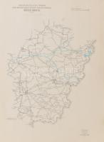 5 db közút térkép az 1970-es évekből: Békés, Szolnok, Heves, Veszprém, Szabolcs megyék 80x58 cm