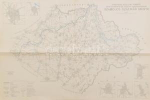 5 db közút térkép az 1970-es évekből: Békés, Szolnok, Heves, Veszprém, Szabolcs megyék 80x58 cm